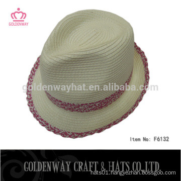 white paper fedora hats for lady fashion summer 100% paper hats